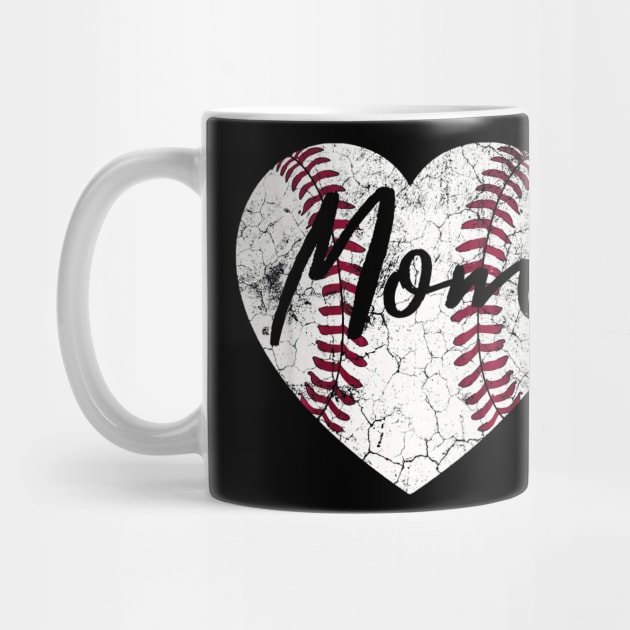 Baseball Softball Heart Mom Mothers Day by Vigo